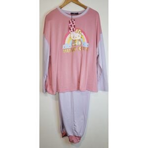 Sanrio Hello Kitty & Friends Sanrio Pink 2 Piece Set Top Pant Graphic‎ XXXL